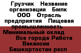 Грузчик › Название организации ­ Бмпк, ООО › Отрасль предприятия ­ Пищевая промышленность › Минимальный оклад ­ 20 000 - Все города Работа » Вакансии   . Башкортостан респ.,Нефтекамск г.